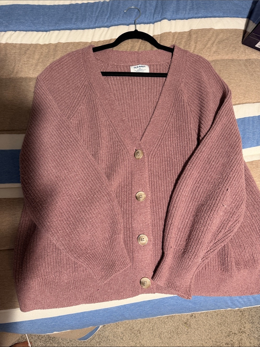 Old Navy Women's Mauve Button-Front Knit Cardigan